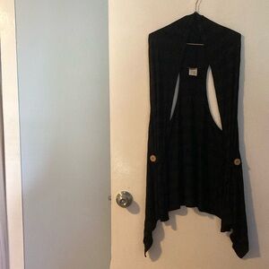 Black Women's Open Vest